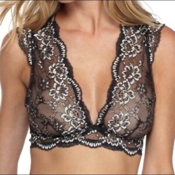 NEW Sam Edelman Black Lace Cutout Back Bralette - Picture 2 of 10